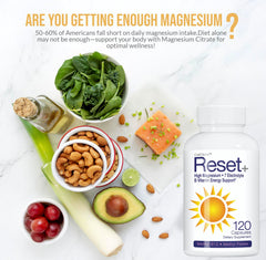 CELCLENE Reset+ ingredients panel highlighting minerals and vitamins.