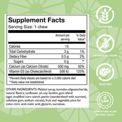 Celebrate Bariatric Calcium Citrate Soft Chews closeup — 500 IU vitamin D3 for better absorption.