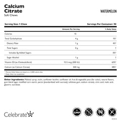 Close-up packaging highlights melon flavor and easy daily calcium intake.