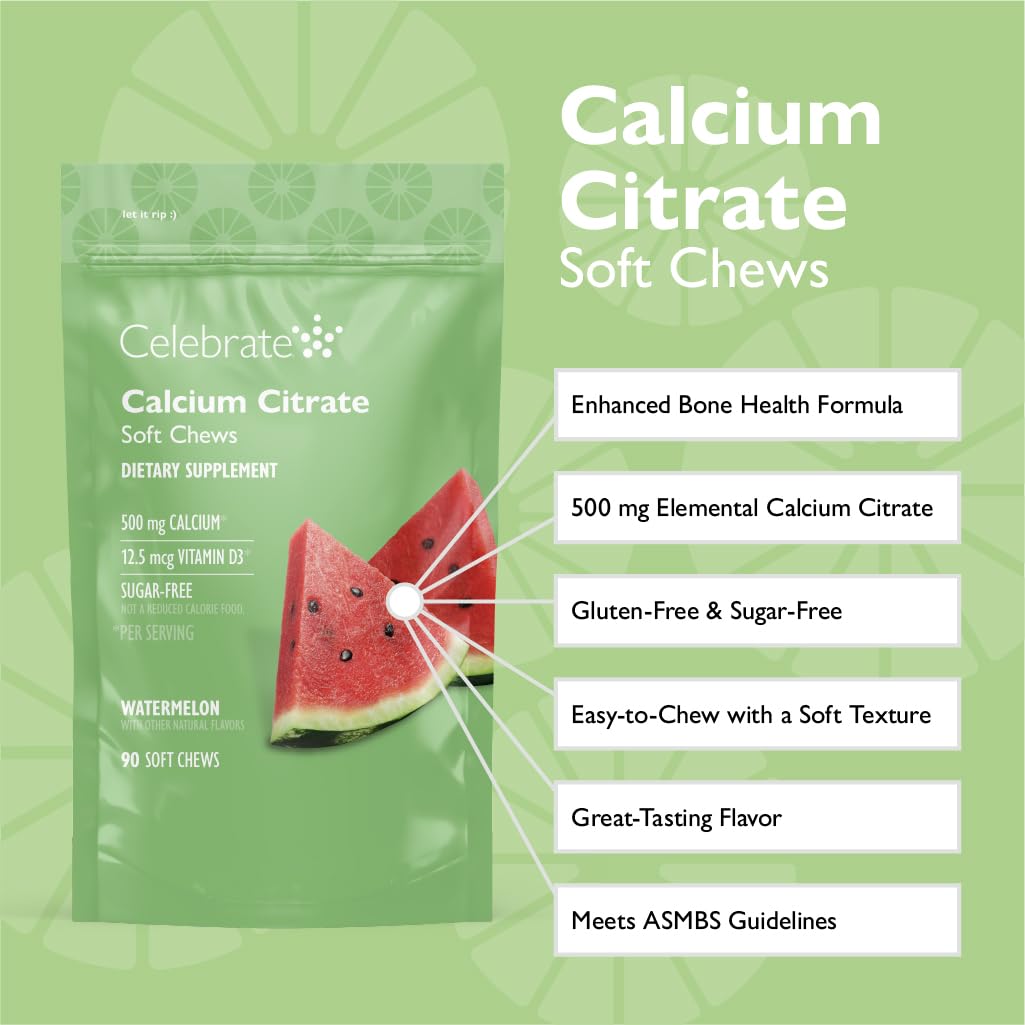 Celebrate Bariatric soft chews on serving plate; convenient daily use.