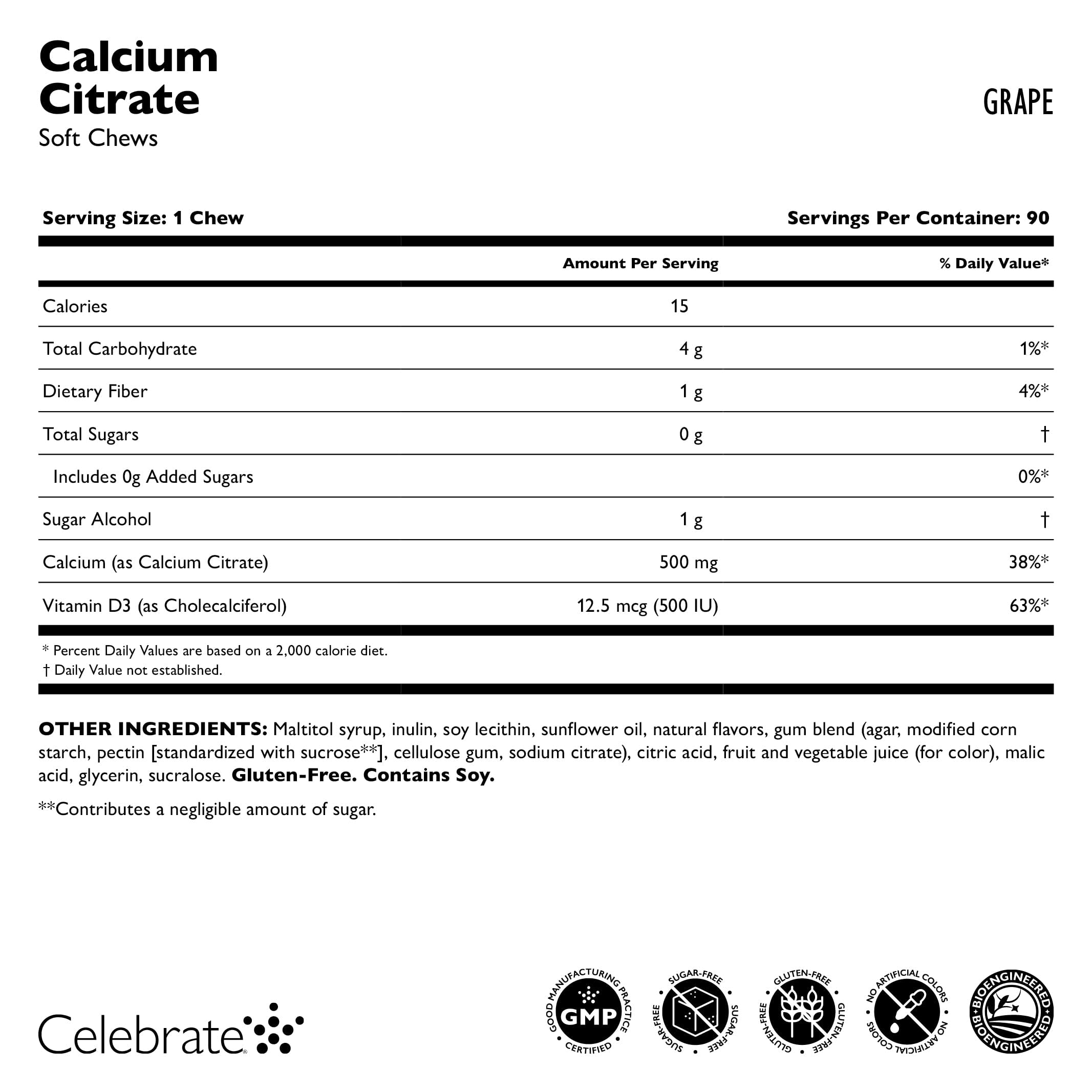 Celebrate Bariatric calcium soft chews grape closeup; rich texture and taste without grit.
