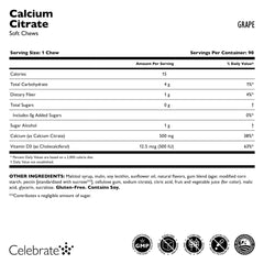Celebrate Bariatric calcium soft chews grape closeup; rich texture and taste without grit.