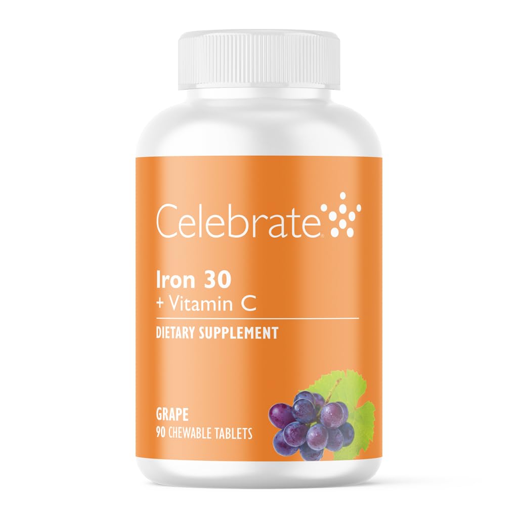 Celebrate Bariatric Supplements iron bottle on counter supports daily post-surgery nutrition.