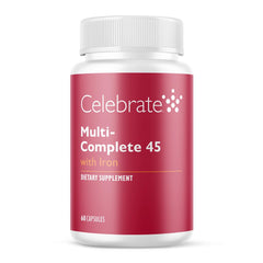 Celebrate Bariatric Multi-Complete bottle front, easy daily post-surgery nutrition.
