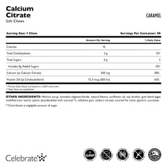 Celebrate Bariatric calcium citrate soft chews caramel flavor ideal for quick snacking