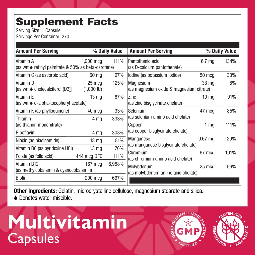 Celebrate Vitamins bariatric multivitamin daily dosing guide showing three-times-a-day schedule.