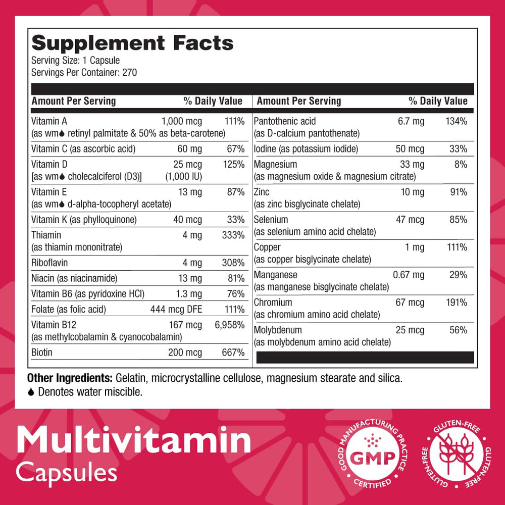 Celebrate Vitamins bariatric multivitamin daily dosing guide showing three-times-a-day schedule.
