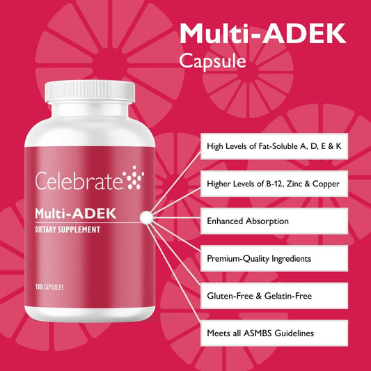Celebrate Vitamins Multi ADEK capsules ready to swallow for daily use