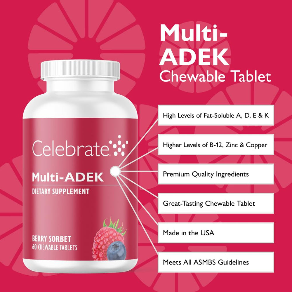 Chewables held in hand, Celebrate Berry Sorbet supports bariatric care