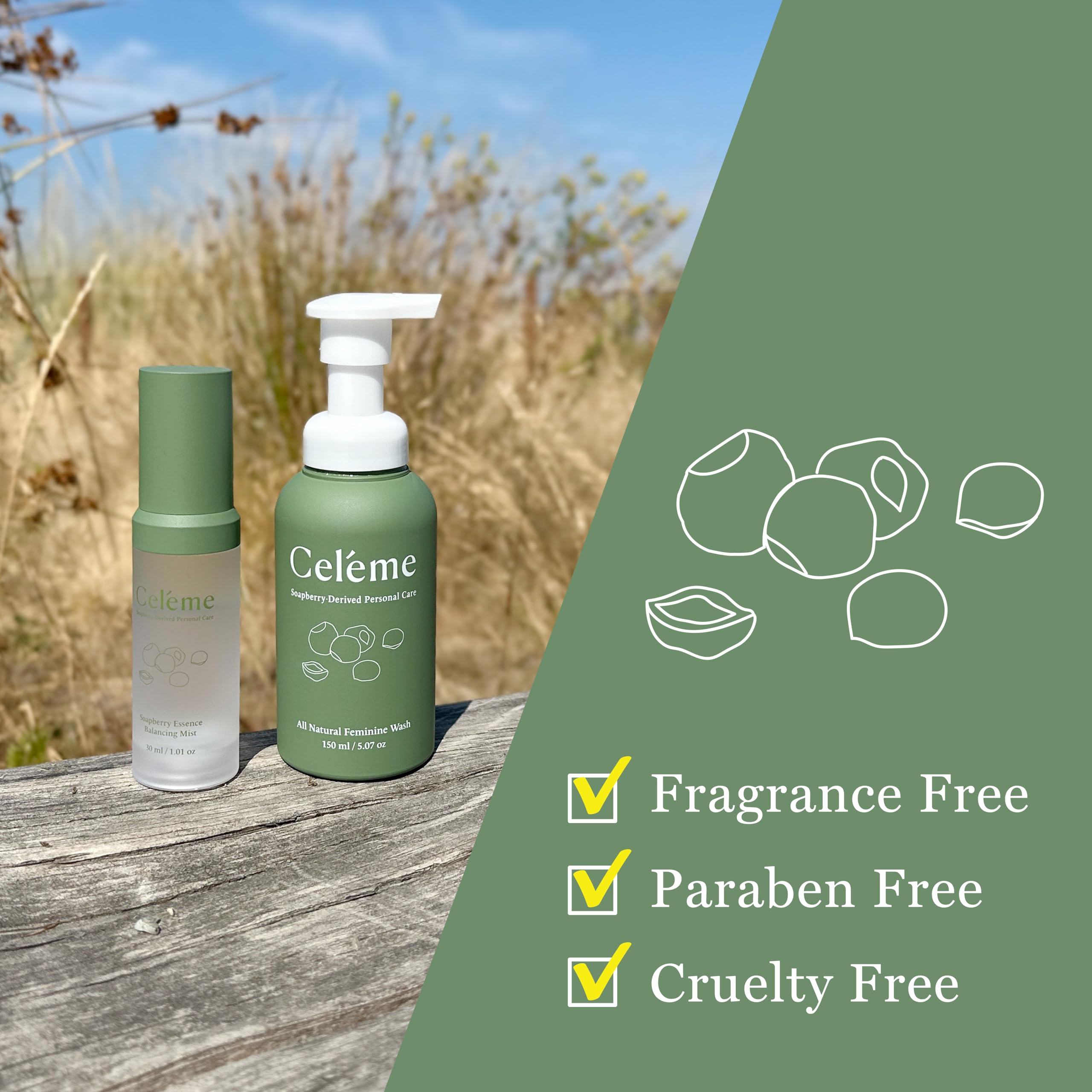 Celéme sulfate-free, fragrance-free formula supports sensitive skin care.