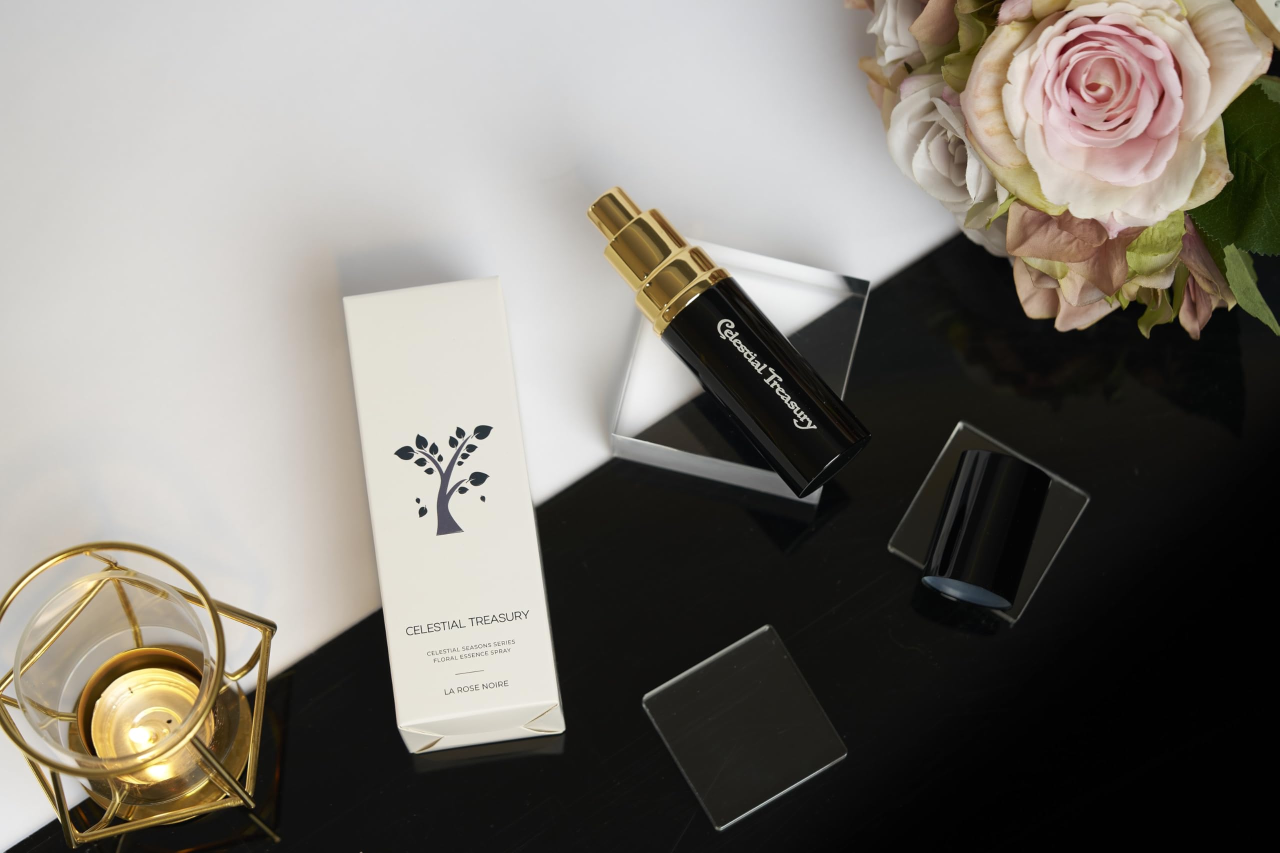 Celestial Treasury five elements vitality aqua ingredients close-up highlighting soothing plant extracts.