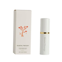Celestial Treasury Light House bottle pour shows an alcohol-free floral essence for calm energy