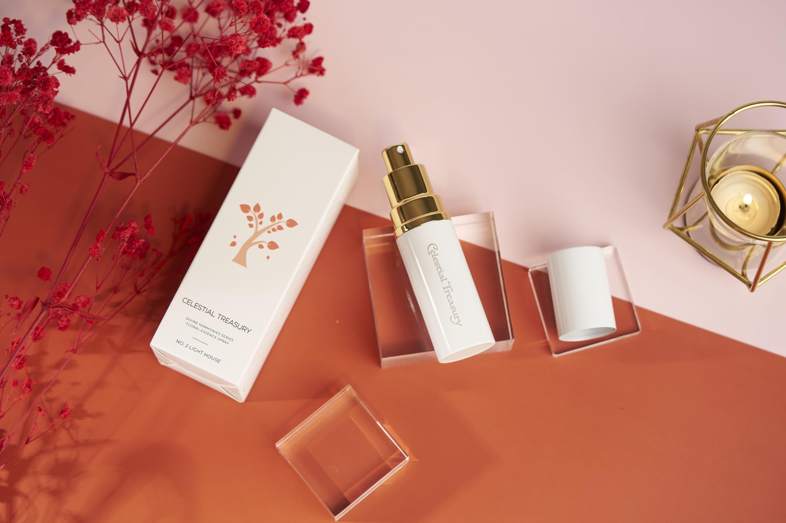 Celestial Treasury Light House spray application demonstrates easy misting for focus and mood