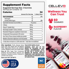 Cellev8 Prime Recovery raspberry gummy close-up with vibrant color for post-workout energy.