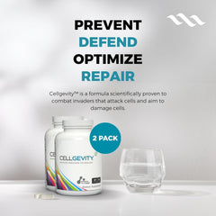 CELLGEVITY double-bottle pack illustrating ongoing supplementation