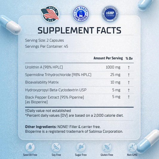 CellHack MITOHACK 25mg spermidine capsules for deeper cellular renewal