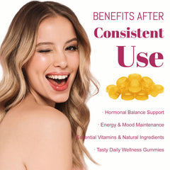 CellJuvMax Feminine Balance gummies lifestyle with a glass of water for easy daytime refresh.