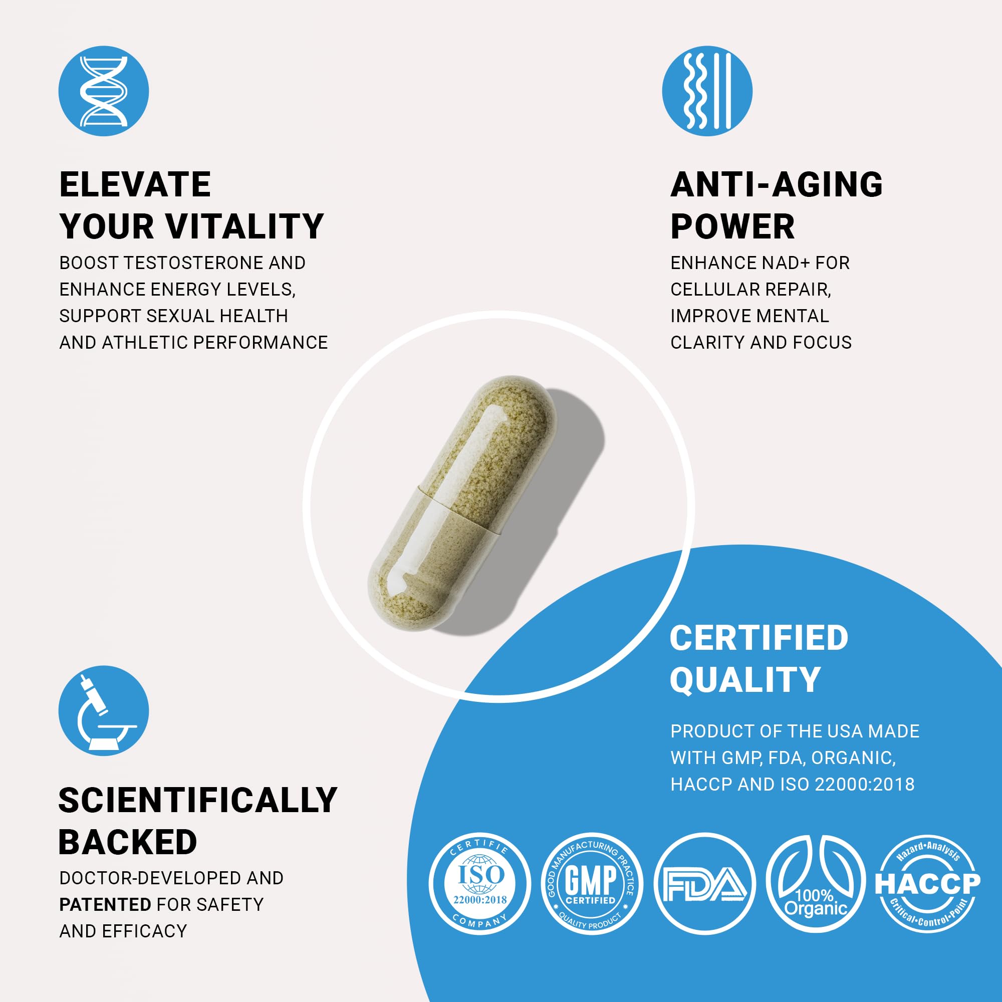 Cellregen NAD Him hero packaging showcases premium non-GMO, gluten-free formulation.
