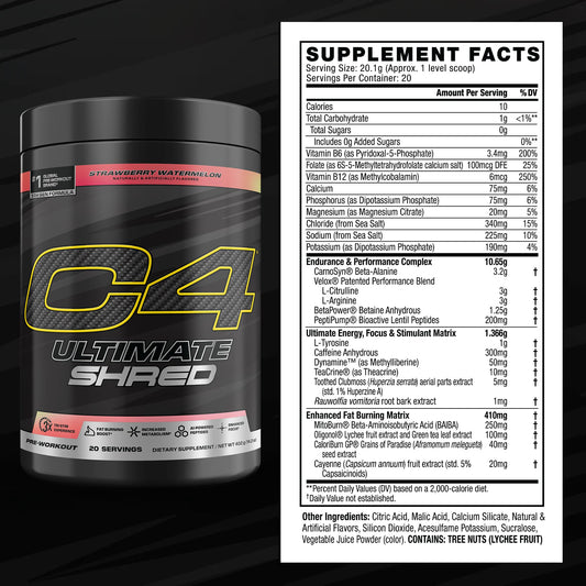 Pour of Cellucor C4 Ultimate Shred pre-workout for an energized session.