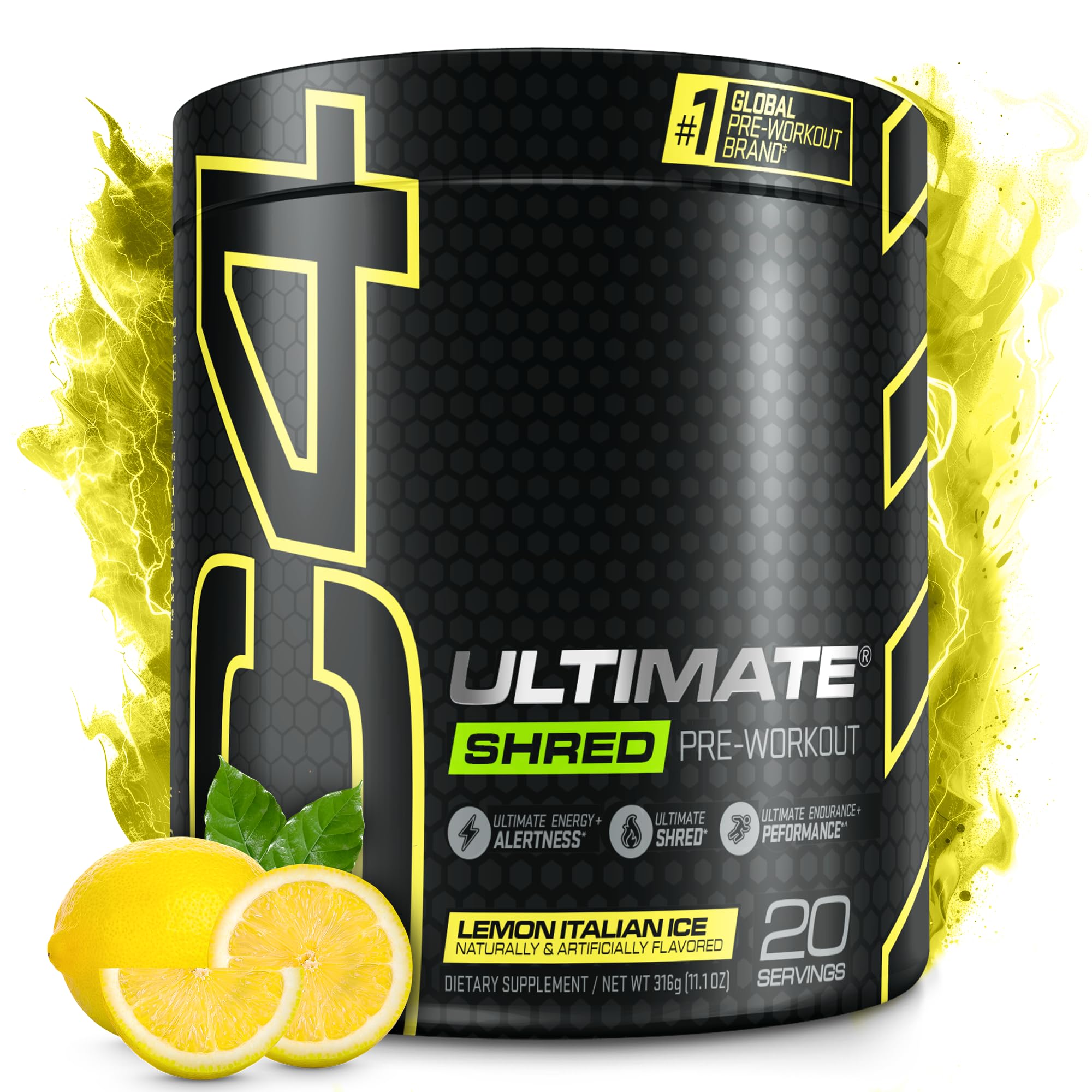 Cellucor C4 Ultimate Shred tub front view for energy and focus.