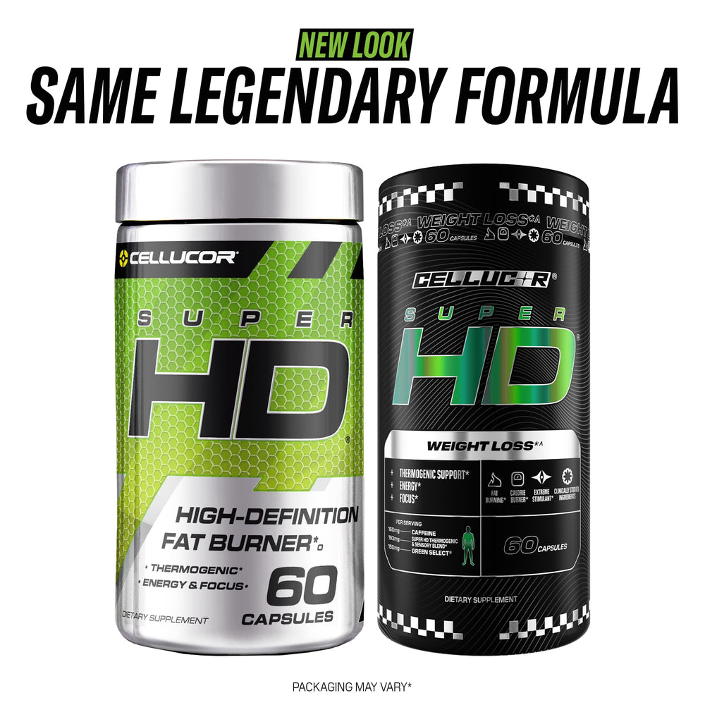 Cellucor SuperHD packaging with 60 capsules for convenient use
