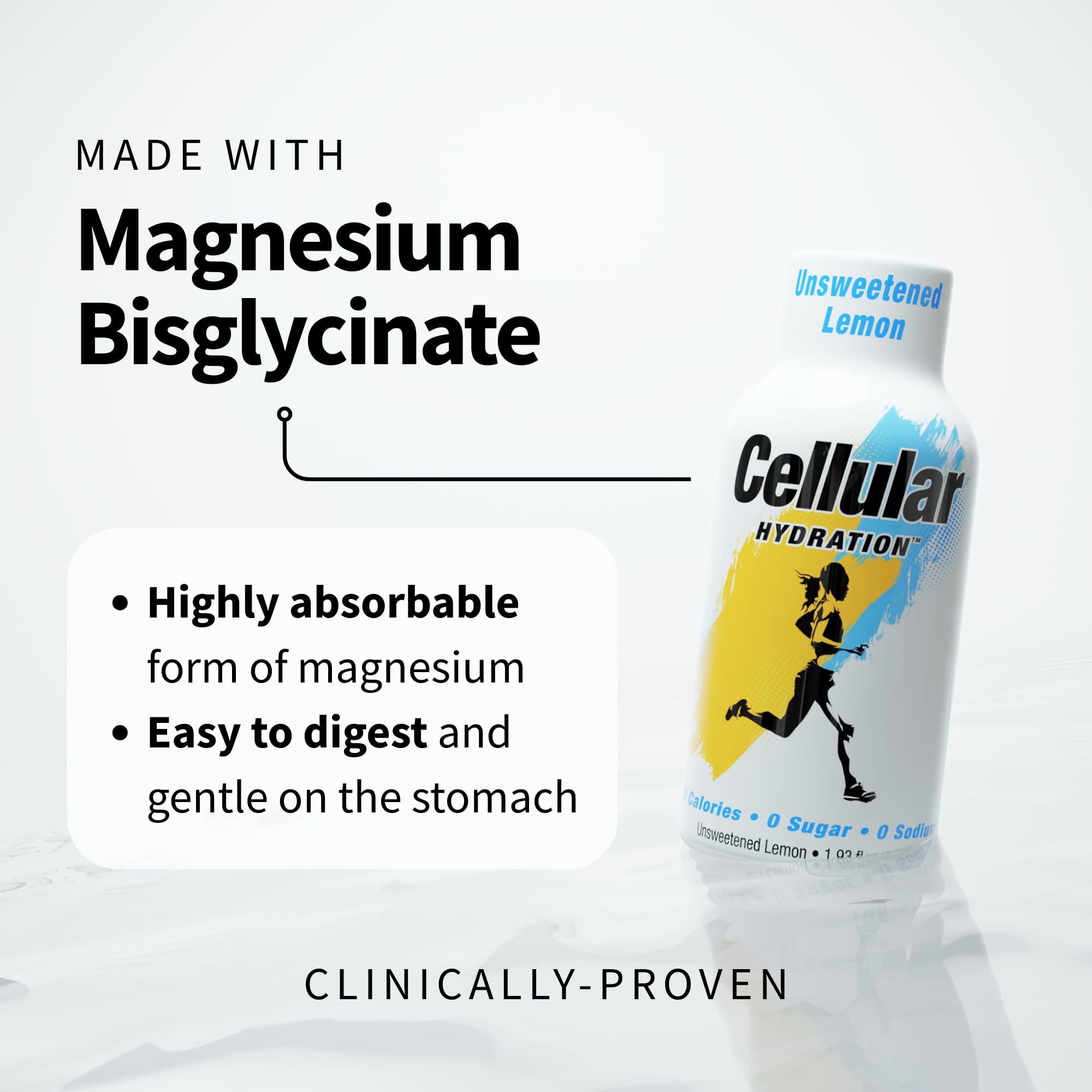 Cellular Hydration unsweetened lemon label visible on the bottle.