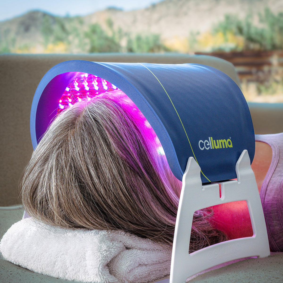 Celluma LITE with rechargeable battery for cordless at-home therapy sessions.