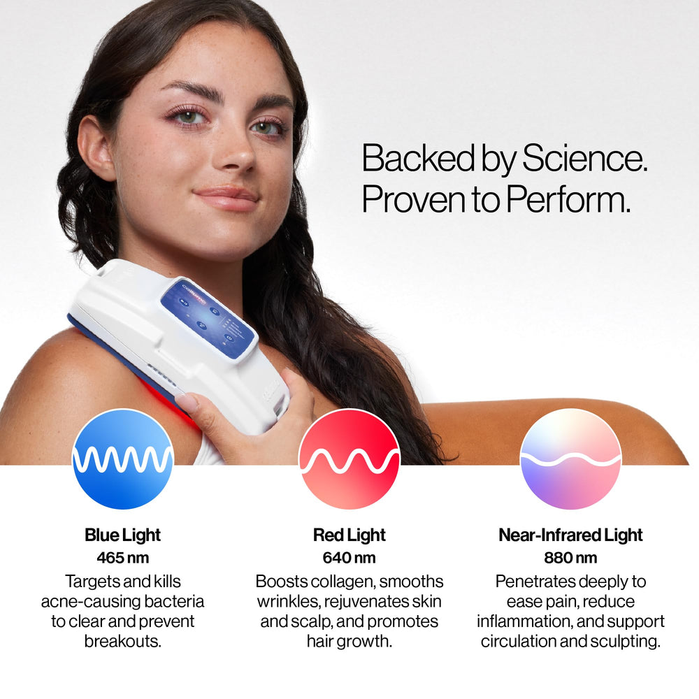 Celluma POD S2 control panel and battery enable timed sessions and auto shut-off
