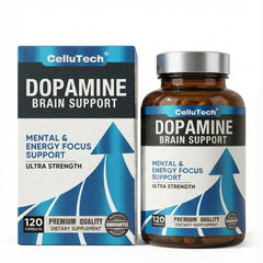 CelluTech L-Tyrosine brain-food capsules close-up showing focus support