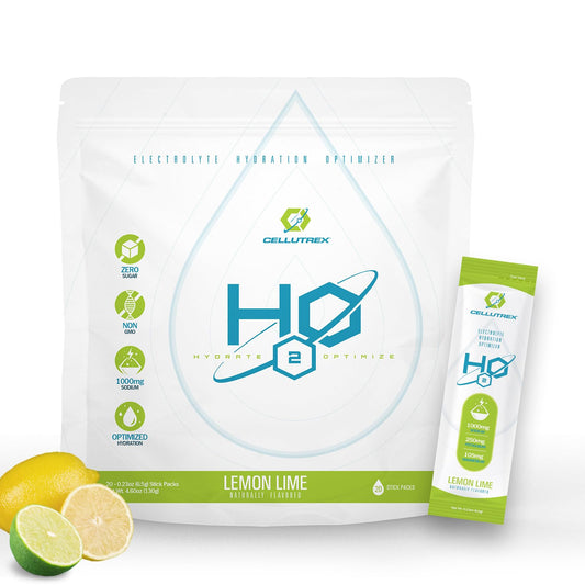 Cellutrex H2O electrolytes stick dissolving in water for quick hydration on the go.