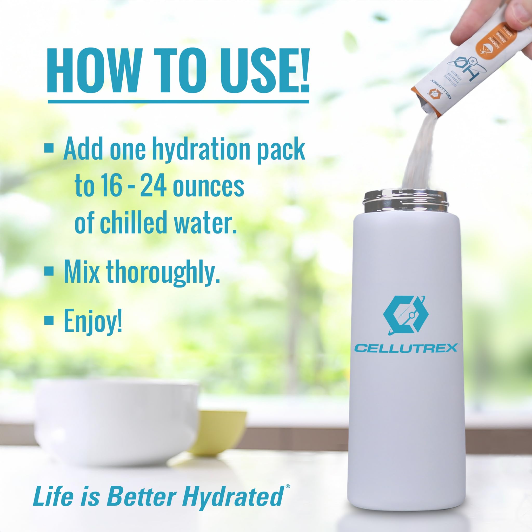 Cellutrex H2O Lemon Lime with clean ingredients and refreshing taste for daily hydration.