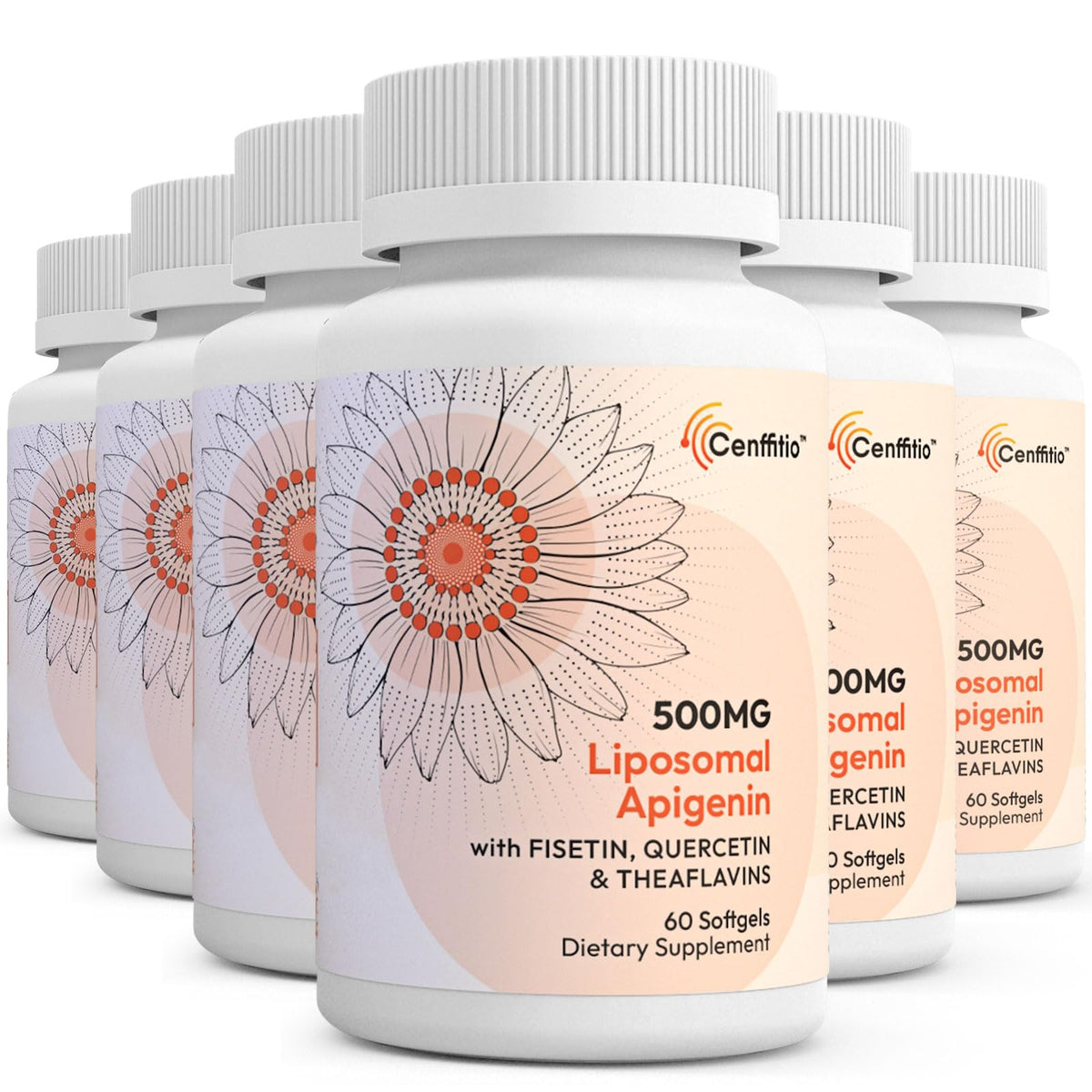 Cenffitio Liposomal Apigenin bottle pour for easy daily use.
