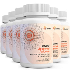 Cenffitio Liposomal Apigenin bottle pour for easy daily use.