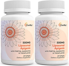 Cenffitio liposomal apigenin bottle offering convenient daily softgels for wellness