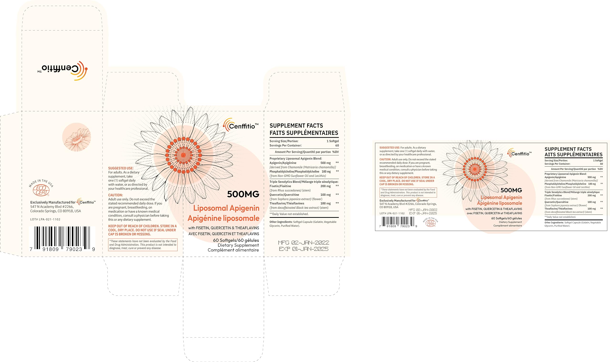 Cenffitio packaging near bedside suggesting a simple nightly routine