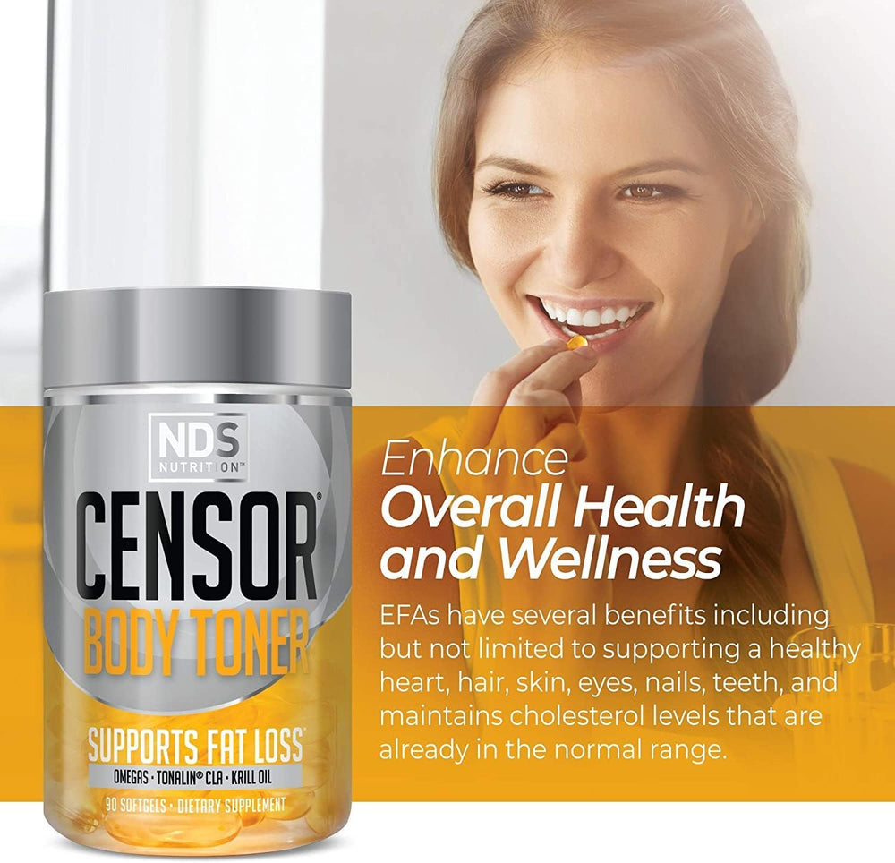 Omega 3-6-9 blend label close-up on Censor bottle.