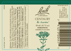 Centaury essence bottle supports asserting needs with Bach remedies