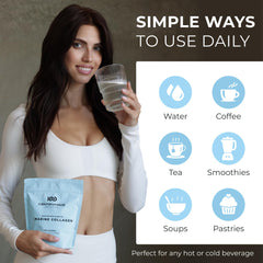 Centenarius collagen powder in fruit smoothie demonstrates versatile consumption.