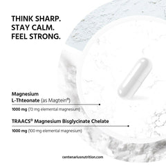 Centenarius Dual Mag Power glass of water suggests easy daily magnesium ritual.