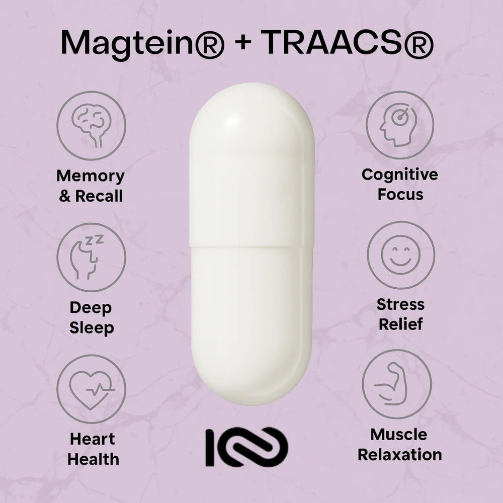 Centenarius Dual Mag Power label detail emphasizes Magtein and TRAACS for brain support.