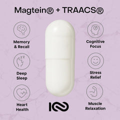Centenarius Dual Mag Power label detail emphasizes Magtein and TRAACS for brain support.