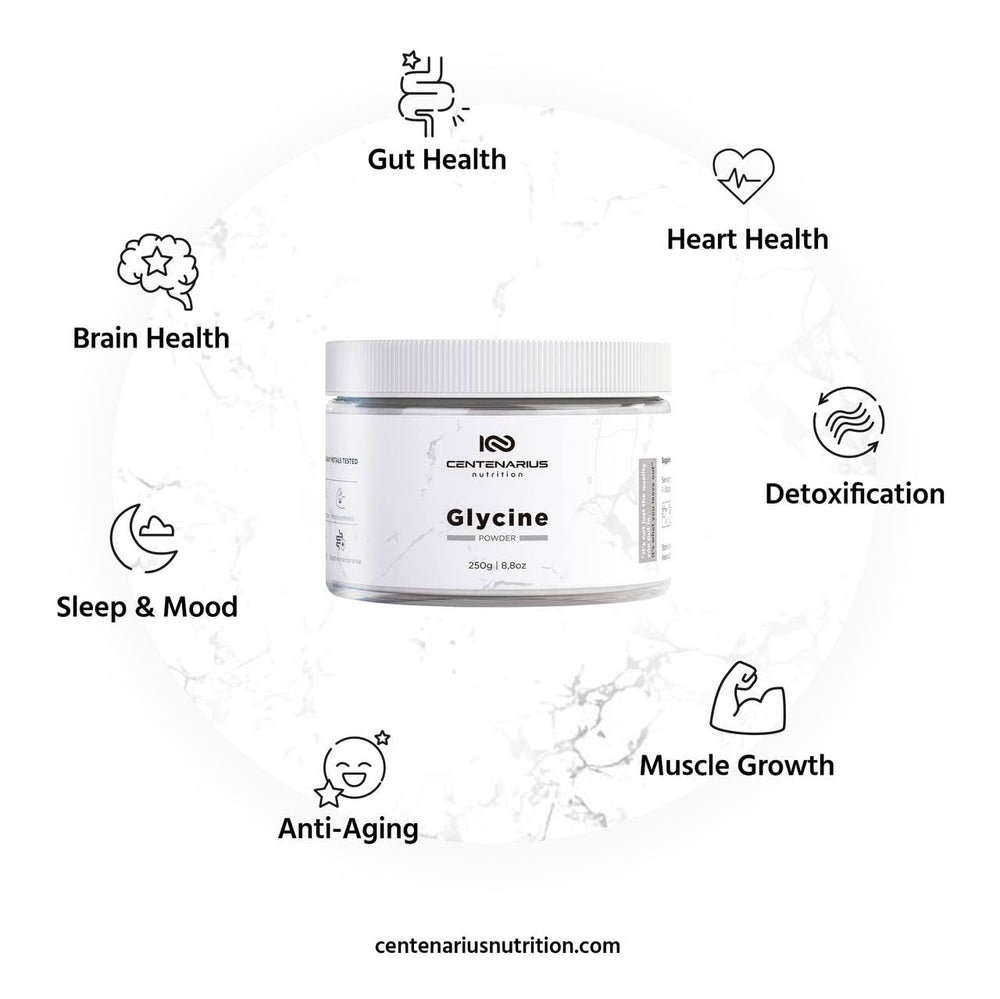 Centenarius Glycine Powder scoop emphasizes easy dosing and quick mixing
