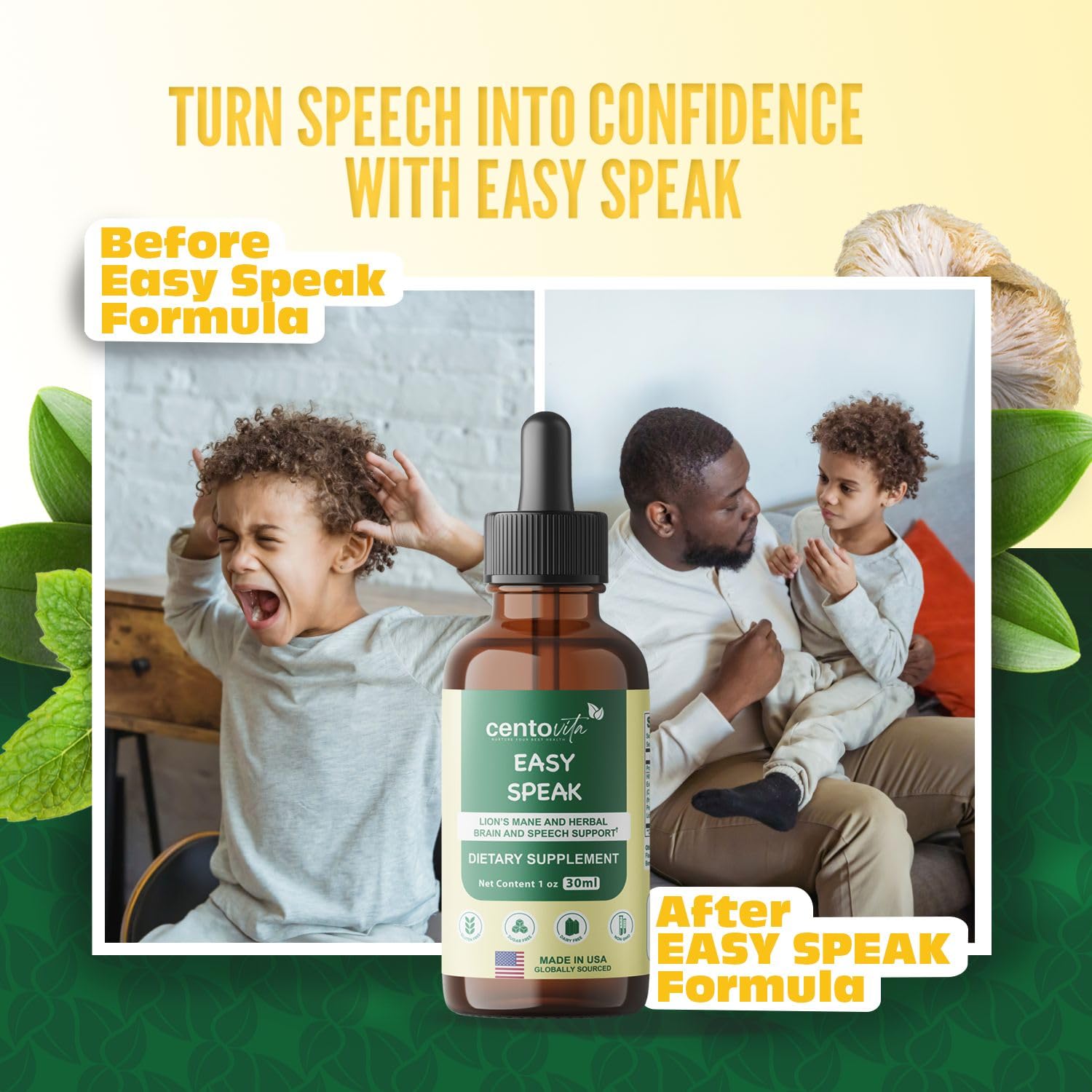 centovita Easy Speak Brain Boost berry flavor appeals to kids during routines