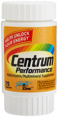 Centrum Performance bottle front highlighting a complete multivitamin for energy support.