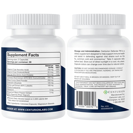 Centurion Defender PM packaging highlights the 9-in-1 formula and immune support