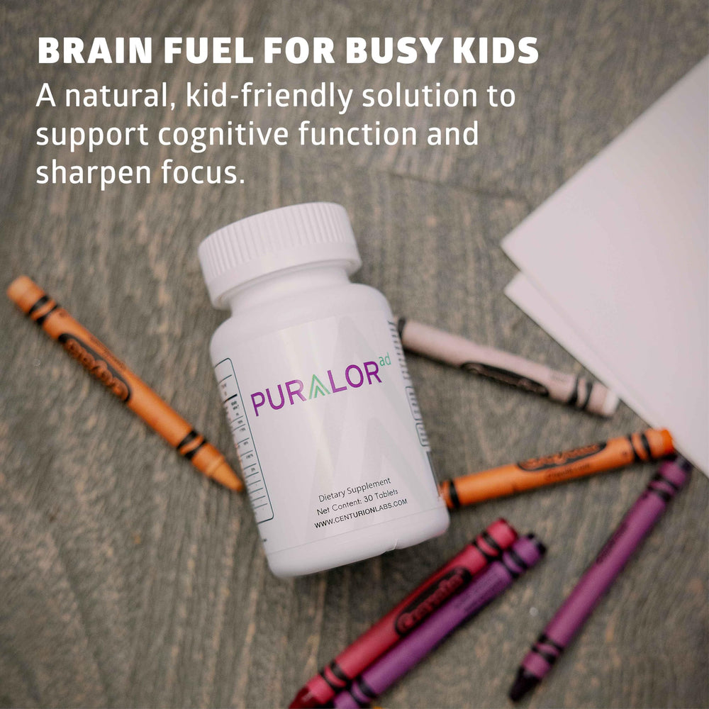 Centurion Health Puralor AD tart-flavored chewables for easy use.