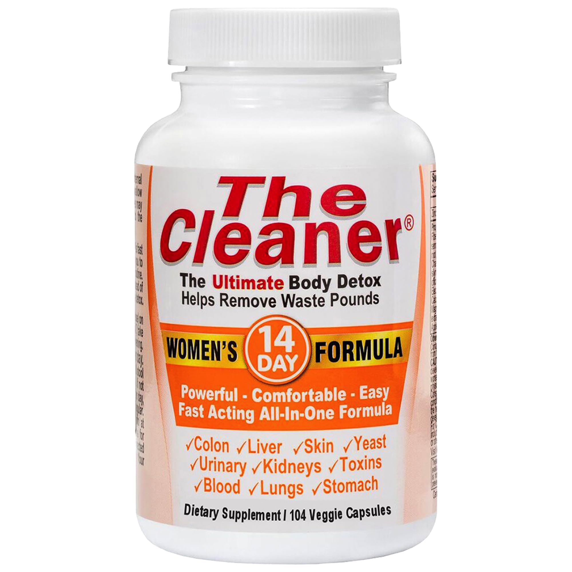 Century Systems The Cleaner Detox bottle front showing 104 vegetarian capsules.