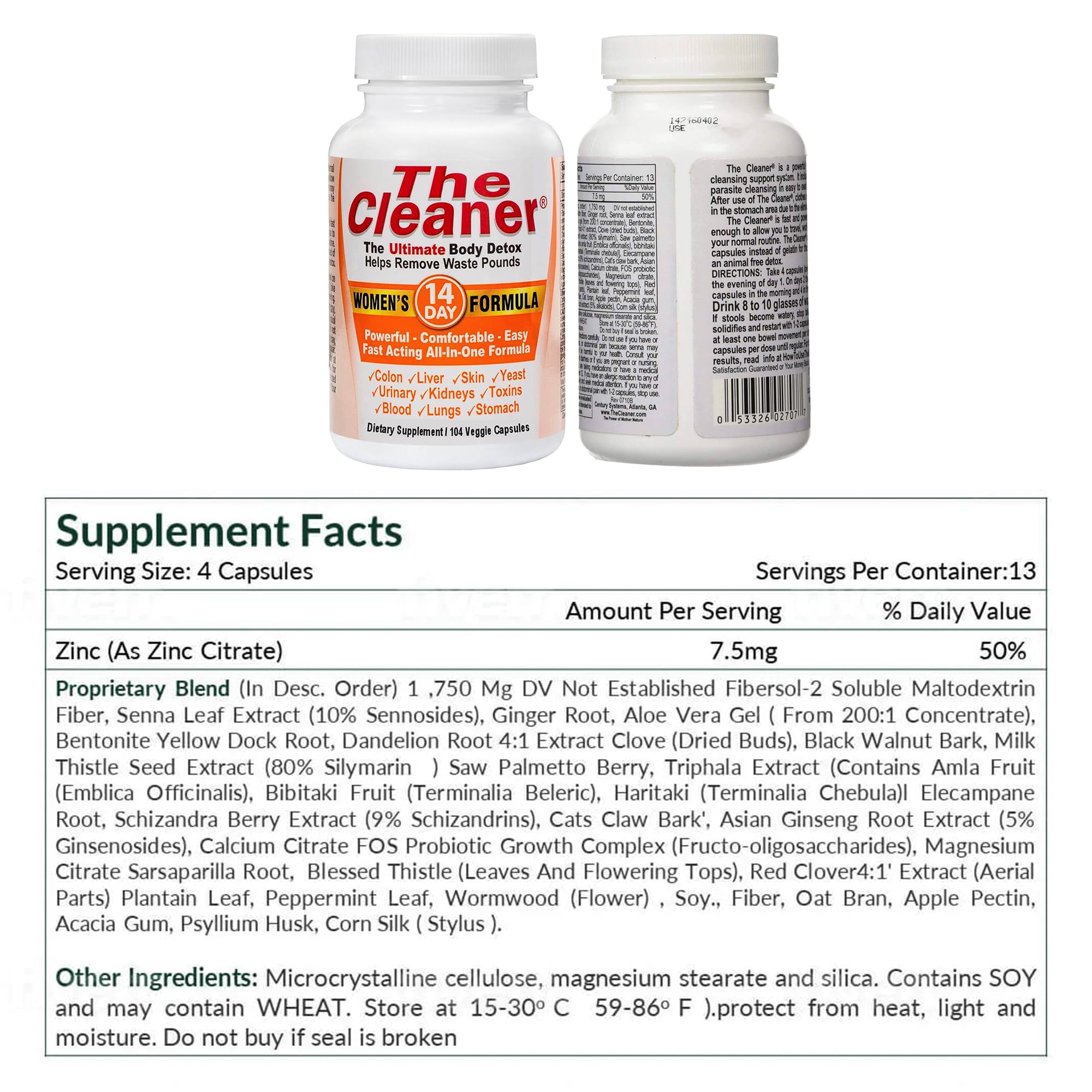 Century Systems The Cleaner Detox digestive health scene highlighting capsule texture.