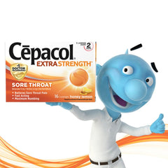 Cepacol usage tip showing adults and children five plus using the lozenges.