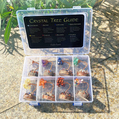 Cereikei base joins wood and crystal chips for a ritual-friendly centerpiece.